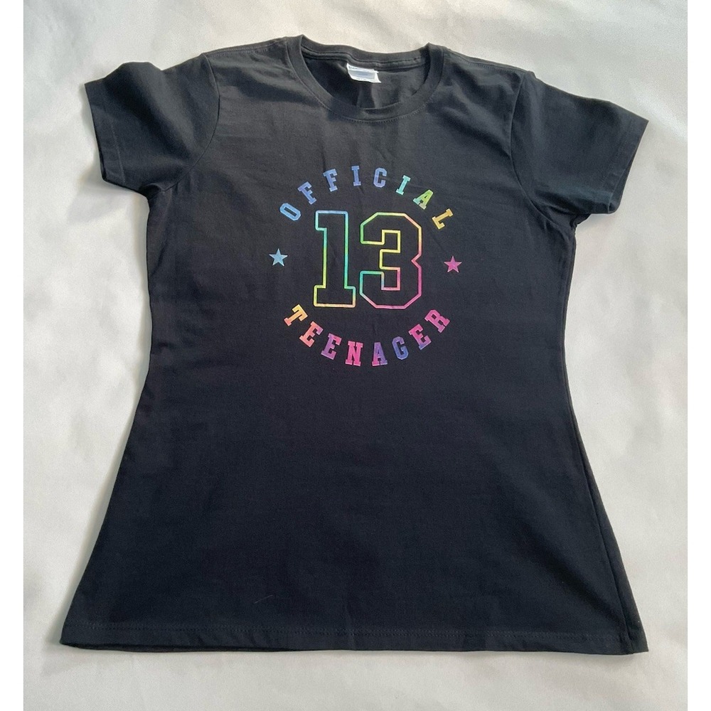 Port Company Official 13‎ Teenager Womens Black T-Shirt Size  XS Short Sleeve
